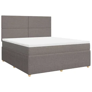 Boxspring met matras stof taupe 180×200 cm Boxspring met matras stof taupe 180×200 cm