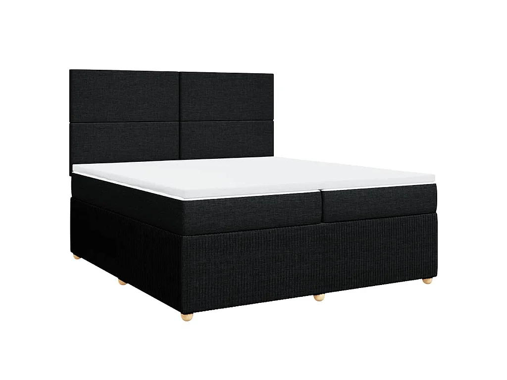 Boxspring met matras stof zwart 200x200 cm