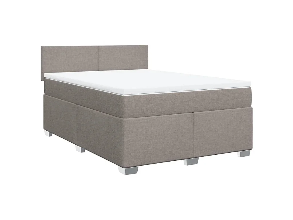 Boxspring met matras stof taupe 160x200 cm