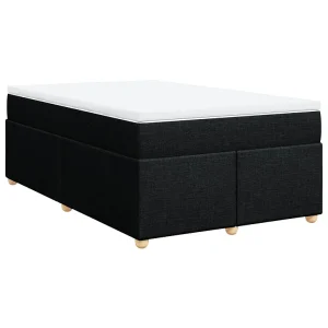 Boxspring met matras stof zwart 120×200 cm