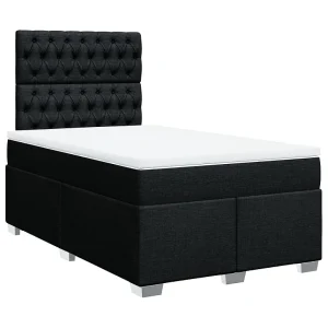 Boxspring met matras stof zwart 120×200 cm Boxspring met matras stof zwart 120×200 cm