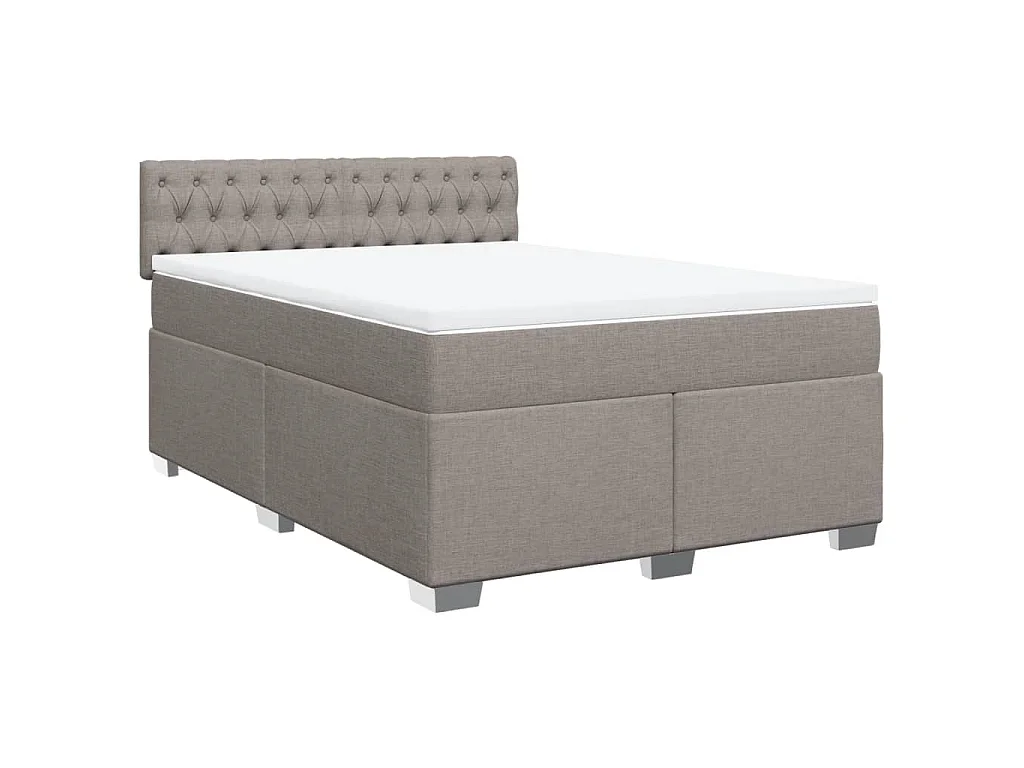 Boxspring met matras stof taupe 140x200 cm
