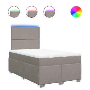 Boxspring met matras stof taupe 120×200 cm Boxspring met matras stof taupe 120×200 cm