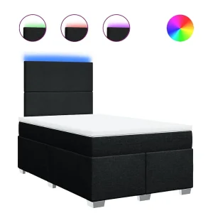 Boxspring met matras stof zwart 120×200 cm