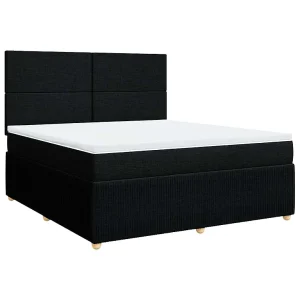Boxspring met matras stof zwart 180×200 cm Boxspring met matras stof zwart 180×200 cm