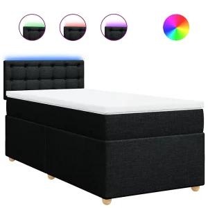 Boxspring met matras stof zwart 100×200 cm Boxspring met matras stof zwart 100×200 cm