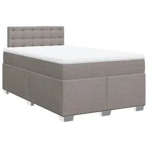 Boxspring met matras stof taupe 120×200 cm Boxspring met matras stof taupe 120×200 cm