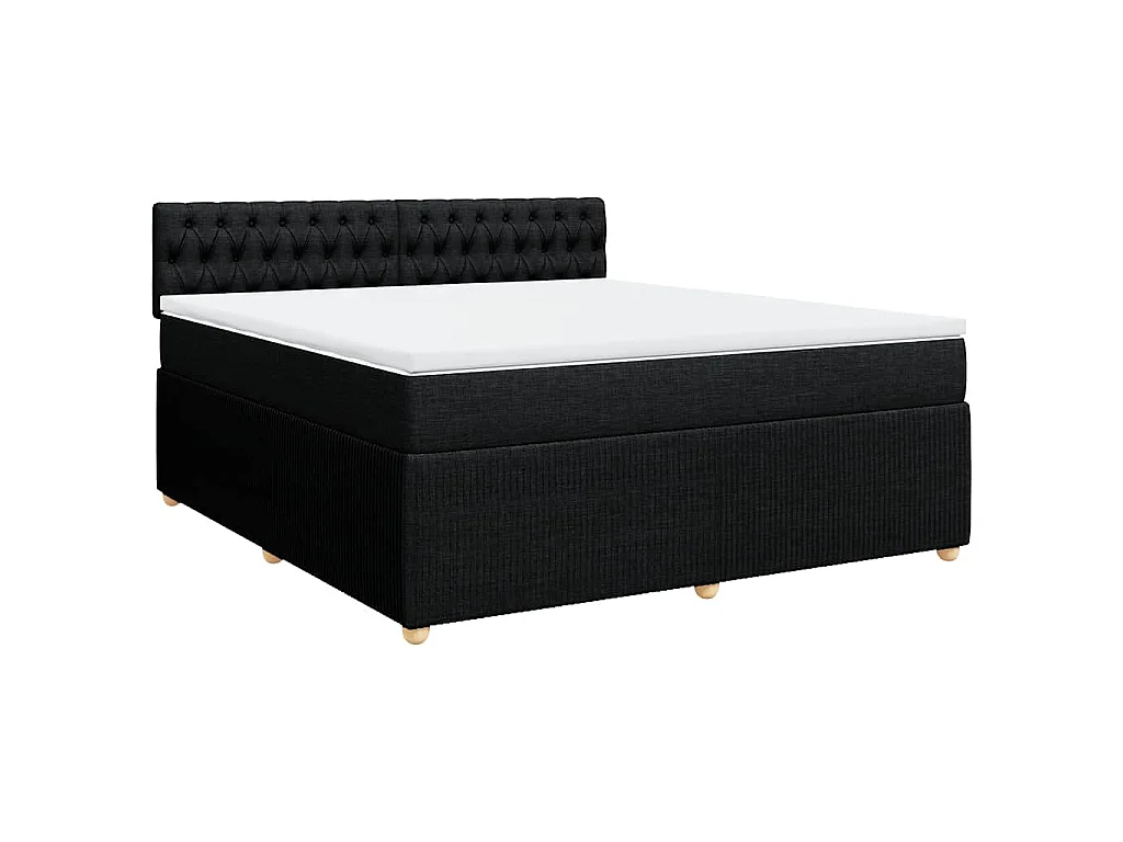 Boxspring met matras stof zwart 180x200 cm