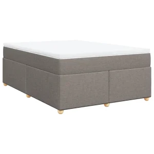 Boxspring met matras stof taupe 140×190 cm Boxspring met matras stof taupe 140×190 cm