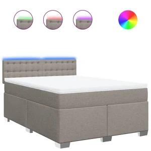 Boxspring met matras stof taupe 140×190 cm Boxspring met matras stof taupe 140×190 cm