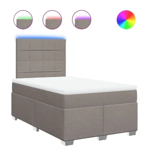 Boxspring met matras stof taupe 120×190 cm