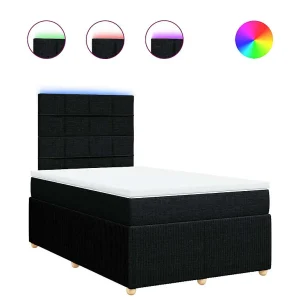 Boxspring met matras stof zwart 120×190 cm Boxspring met matras stof zwart 120×190 cm