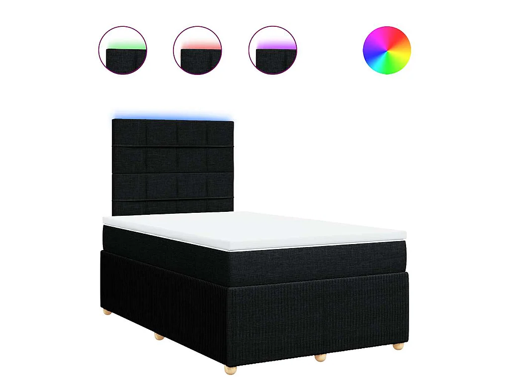 Boxspring met matras stof zwart 120x190 cm