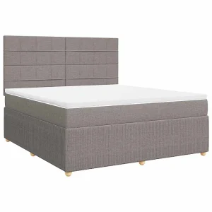 Boxspring met matras stof taupe 180×200 cm Boxspring met matras stof taupe 180×200 cm