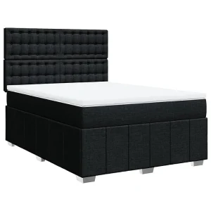 Boxspring met matras stof zwart 140×200 cm Boxspring met matras stof zwart 140×200 cm