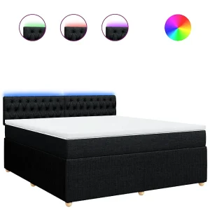Boxspring met matras stof zwart 180×200 cm Boxspring met matras stof zwart 180×200 cm