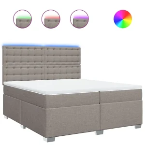 Boxspring met matras stof taupe 200×200 cm Boxspring met matras stof taupe 200×200 cm
