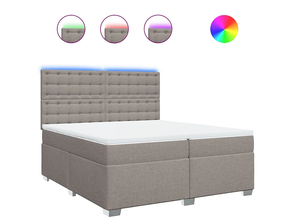 Boxspring met matras stof taupe 200x200 cm