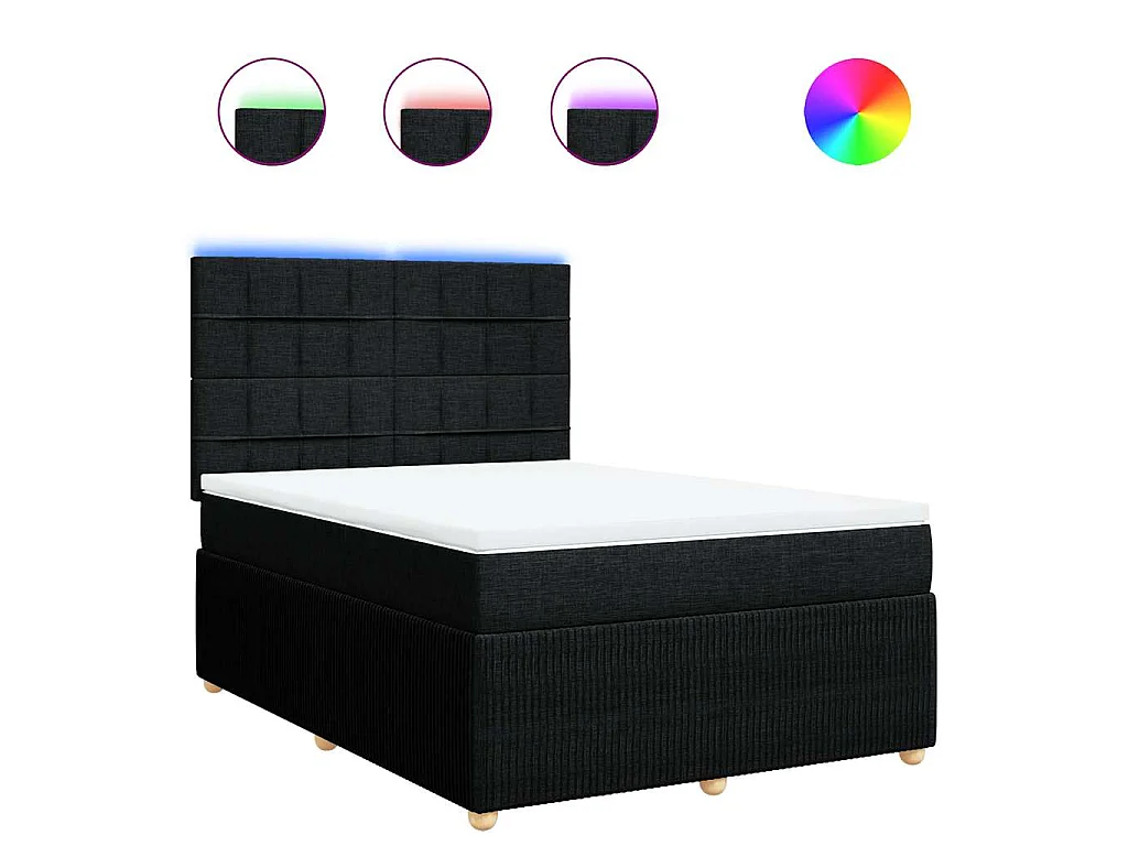 Boxspring met matras stof zwart 160x200 cm