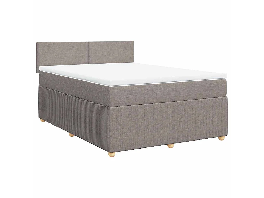 Boxspring met matras stof taupe 140x190 cm