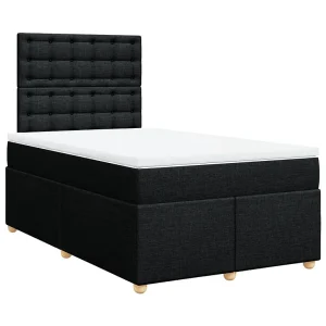 Boxspring met matras stof zwart 120×200 cm