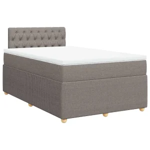 Boxspring met matras stof taupe 120×200 cm Boxspring met matras stof taupe 120×200 cm