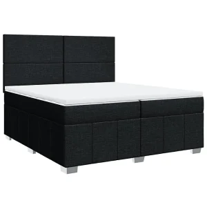 Boxspring met matras stof zwart 200×200 cm Boxspring met matras stof zwart 200×200 cm