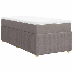 Boxspring met matras stof taupe 90×200 cm Boxspring met matras stof taupe 90×200 cm