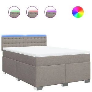Boxspring met matras stof taupe 160×200 cm Boxspring met matras stof taupe 160×200 cm