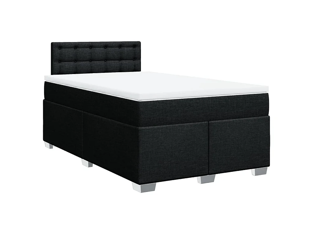 Boxspring met matras stof zwart 120x200 cm