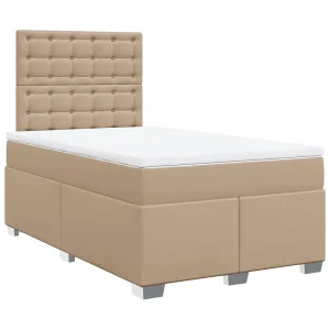 Boxspringbed met matras kunstleer cappuccinokleurig 120×190 cm Boxspringbed met matras kunstleer cappuccinokleurig 120×190 cm