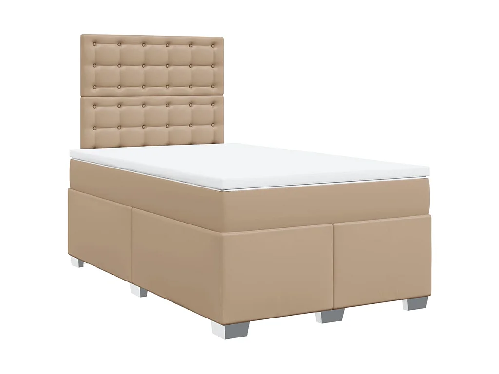 Boxspringbed met matras kunstleer cappuccinokleurig 120x190 cm