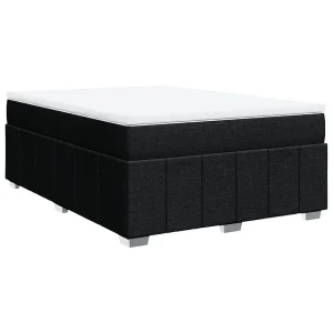 Boxspring met matras stof zwart 160×200 cm