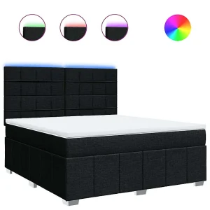 Boxspring met matras stof zwart 180×200 cm Boxspring met matras stof zwart 180×200 cm