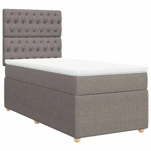 Boxspring met matras stof taupe 100×200 cm Boxspring met matras stof taupe 100×200 cm