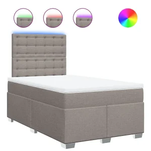 Boxspring met matras stof taupe 120×200 cm Boxspring met matras stof taupe 120×200 cm