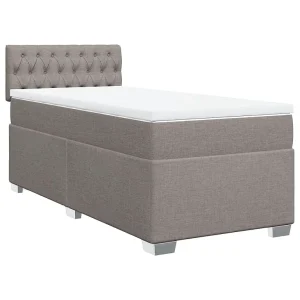 Boxspring met matras stof taupe 100×200 cm