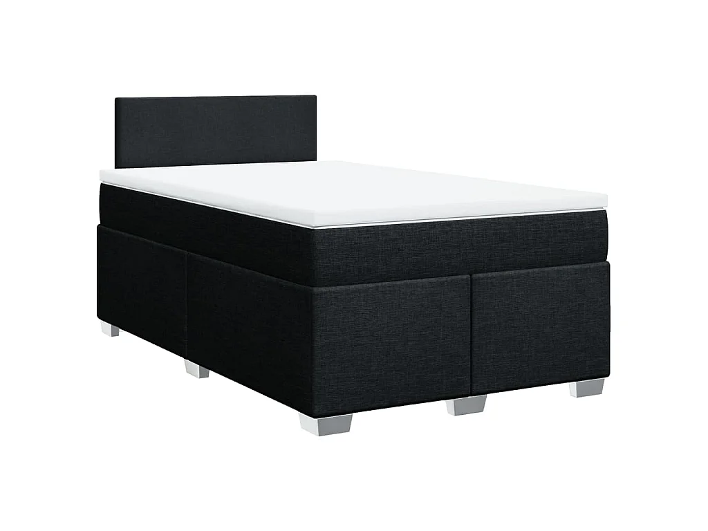 Boxspring met matras stof zwart 120x200 cm