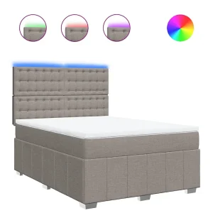 Boxspring met matras stof taupe 140×200 cm Boxspring met matras stof taupe 140×200 cm