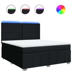 Boxspring met matras stof zwart 180×200 cm Boxspring met matras stof zwart 180×200 cm