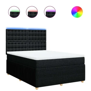Boxspring met matras stof zwart 140×190 cm Boxspring met matras stof zwart 140×190 cm