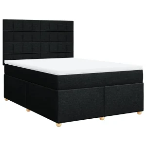 Boxspring met matras stof zwart 140×190 cm Boxspring met matras stof zwart 140×190 cm