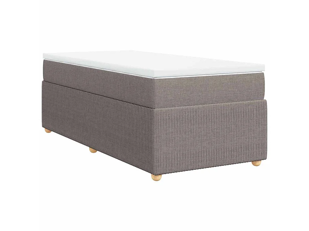 Boxspring met matras stof taupe 80x200 cm