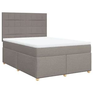 Boxspring met matras stof taupe 140×200 cm Boxspring met matras stof taupe 140×200 cm