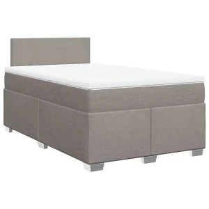 Boxspring met matras stof taupe 120×200 cm Boxspring met matras stof taupe 120×200 cm