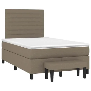 Boxspring met matras stof taupe 120×190 cm Boxspring met matras stof taupe 120×190 cm