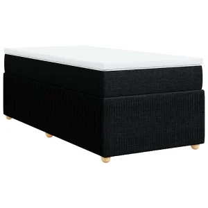 Boxspring met matras stof zwart 90×190 cm Boxspring met matras stof zwart 90×190 cm