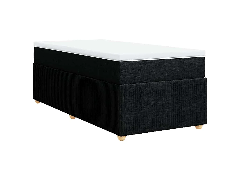 Boxspring met matras stof zwart 90x190 cm