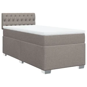 Boxspring met matras stof taupe 90×190 cm Boxspring met matras stof taupe 90×190 cm