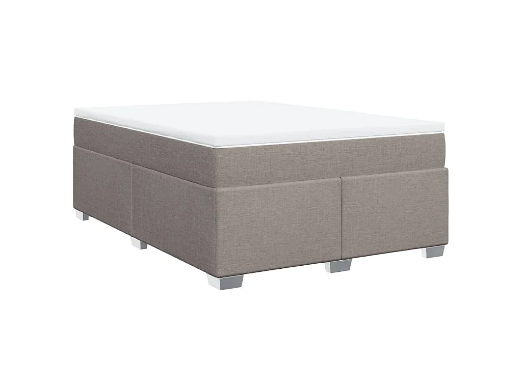 Boxspring met matras stof taupe 140x200 cm